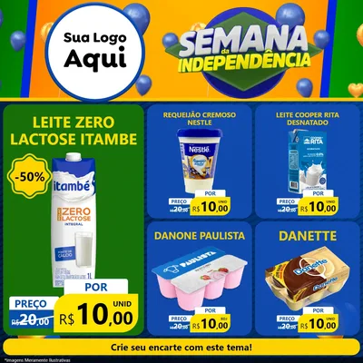 Modelo de Rede Social para Feed Facebook com o tema Semana da Independência para Frios e Laticínios