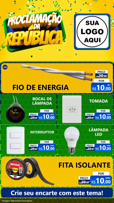 Modelo de TV para TV Vertical com o tema Proclamação da República para Materiais Elétricos