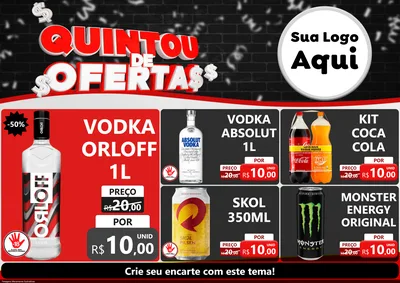 Modelo de Encarte para Encarte A4 Horizontal com o tema Quintou de Ofertas para Distribuidora de bebidas