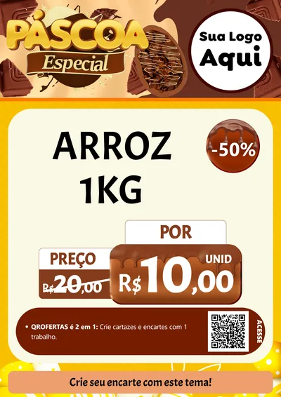 Modelo de Cartaz para Cartaz A4 Vertical com o tema Páscoa Especial para Supermercado