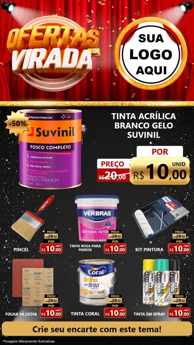 Modelo de Rede Social para Stories com o tema Ofertas da Virada para Tintas e Ferramentas
