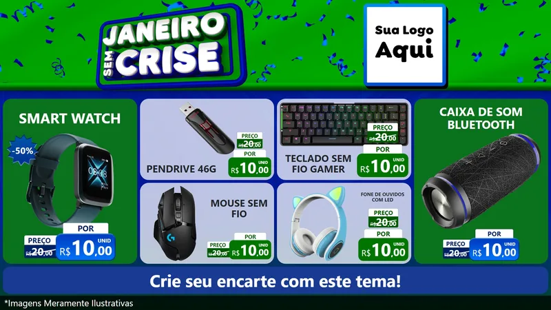 Modelo de TV para TV Horizontal com o tema Janeiro Sem Crise para Informática