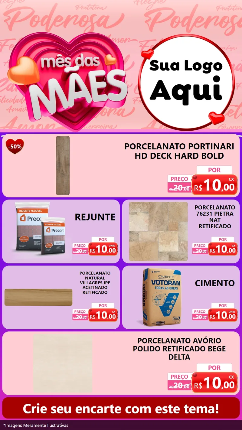 Modelo de TV para TV Vertical com o tema Mês Das Mães para Pisos e revestimentos
