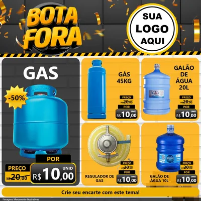 Modelo de Rede Social para Feed Facebook com o tema Bota Fora para Água e gás