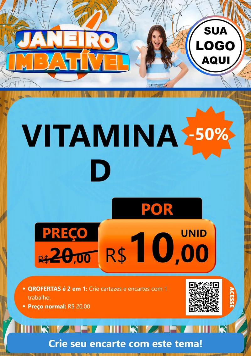 Modelo de Cartaz para Cartaz A4 Vertical com o tema Janeiro Imbatível para Farmácia