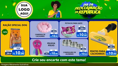 Modelo de TV para TV Horizontal com o tema Dia Da Proclamação Da República para Pet Shop