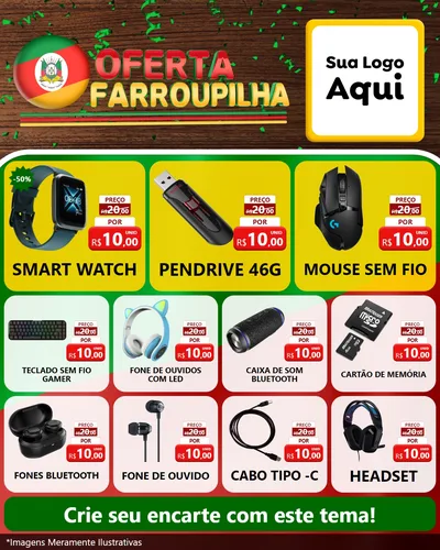 Modelo de Rede Social para Feed Instagram com o tema Oferta Farroupilha para Informática