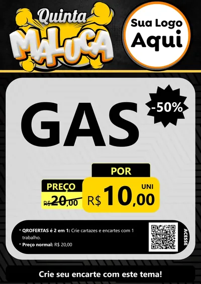 Modelo de Cartaz para Cartaz A4 Vertical com o tema Quinta Maluca para Água e gás
