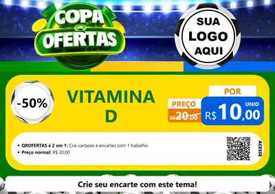 Modelo de Cartaz para Cartaz A4 Horizontal com o tema Copa de Ofertas para Farmácia