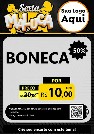 Modelo de Cartaz para Cartaz A4 Vertical com o tema Sexta Maluca para Brinquedos