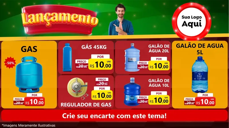 Modelo de TV para TV Horizontal com o tema Lançamento para Água e gás