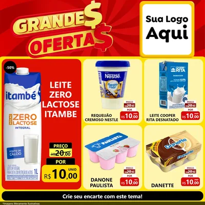 Modelo de Rede Social para Feed Facebook com o tema Grandes Ofertas para Frios e Laticínios