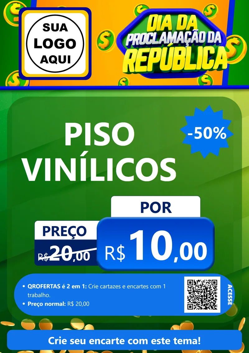 Modelo de Cartaz para Cartaz A4 Vertical com o tema Dia Da Proclamação da República para Material para Construção