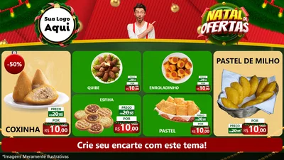 Modelo de TV para TV Horizontal com o tema Natal de Ofertas para Salgadaria