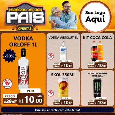 Modelo de Rede Social para Feed Facebook com o tema Especial Dia dos Pais para Distribuidora de bebidas