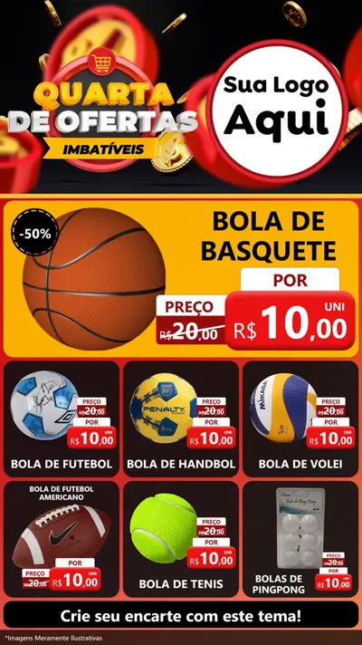 Modelo de Rede Social para Stories com o tema Quarta de Ofertas Imbatíveis para Artigos Esportivos