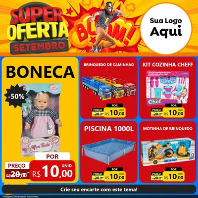 Modelo de Rede Social para Feed Facebook com o tema Super Oferta Setembro para Brinquedos