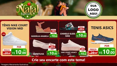 Modelo de TV para TV Horizontal com o tema Natal Especial para Calçados