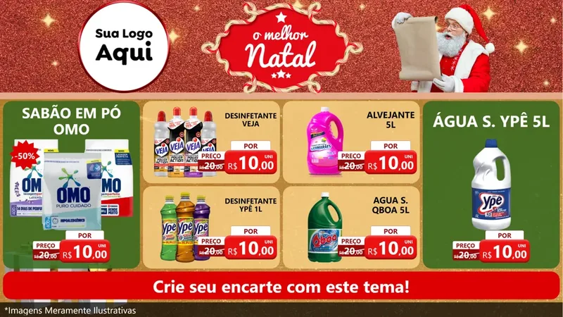 Modelo de TV para TV Horizontal com o tema O Melhor Natal para Produtos de Limpeza