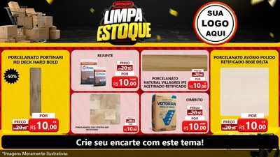 Modelo de TV para TV Horizontal com o tema Operação Limpa Estoque para Pisos e revestimentos
