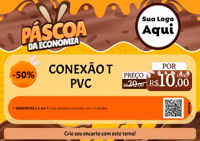 Modelo de Cartaz para Cartaz A4 Horizontal com o tema Páscoa da Economia para Tubos e conexões