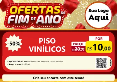 Modelo de Cartaz para Cartaz A4 Horizontal com o tema Ofertas de Fim de Ano para Material para Construção