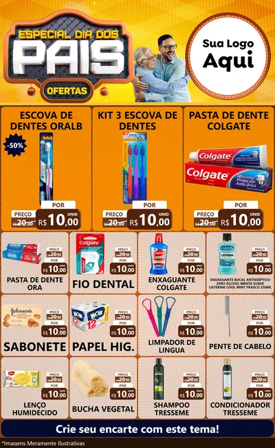Modelo de Encarte para Encarte Grande com o tema Especial Dia dos Pais para Higiene Pessoal