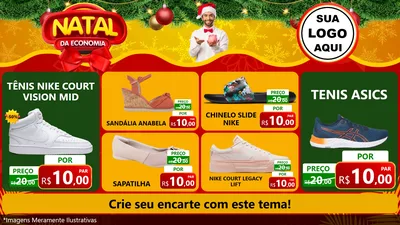 Modelo de TV para TV Horizontal com o tema Natal da Economia para Calçados