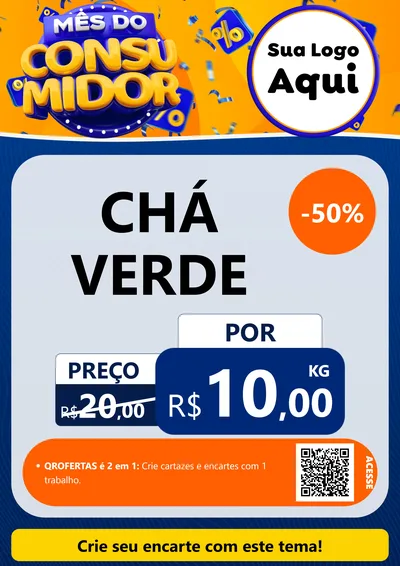 Modelo de Cartaz para Cartaz A4 Vertical com o tema Mês do Consumidor para Produtos Naturais