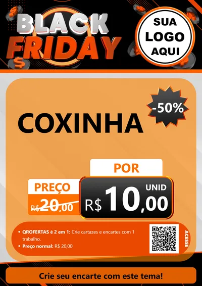 Modelo de Cartaz para Cartaz A4 Vertical com o tema Black Friday para Salgadaria