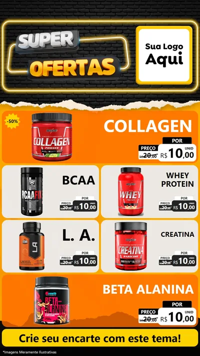 Modelo de TV para TV Vertical com o tema Super Ofertas para Suplementos alimentares
