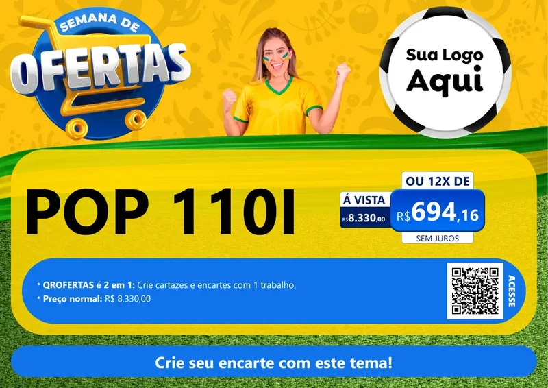 Modelo de Cartaz para Cartaz A4 Horizontal com o tema Semana de Ofertas - Copa para Concessionaria de Motos