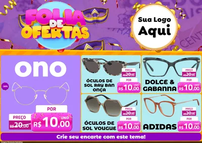 Modelo de Encarte para Encarte A4 Horizontal com o tema Folia de Ofertas para Óticas
