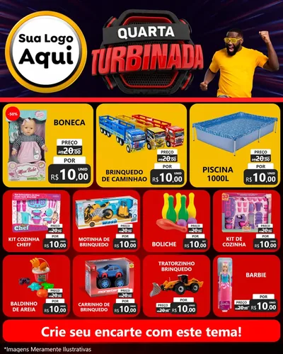 Modelo de Rede Social para Feed Instagram com o tema Quarta Turbinada para Brinquedos