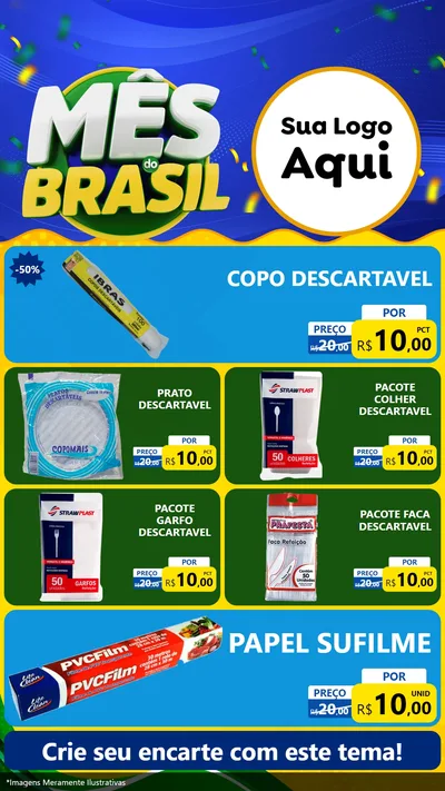 Modelo de TV para TV Vertical com o tema Mês do Brasil para Embalagens