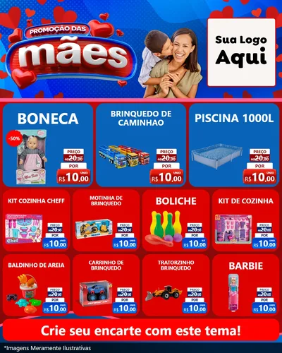 Modelo de Rede Social para Feed Instagram com o tema Promoção das Mães para Brinquedos