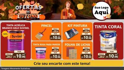 Modelo de TV para TV Horizontal com o tema Ofertas de Outono para Tintas e Ferramentas