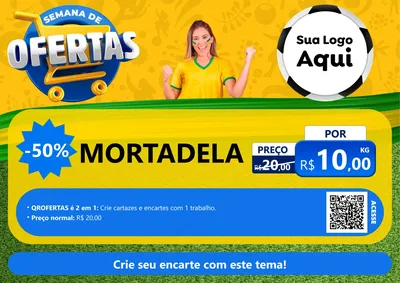 Modelo de Cartaz para Cartaz A4 Horizontal com o tema Semana de Ofertas - Copa para Frios e Laticínios