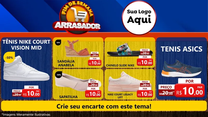 Modelo de TV para TV Horizontal com o tema Fim De Semana Arrasador para Calçados