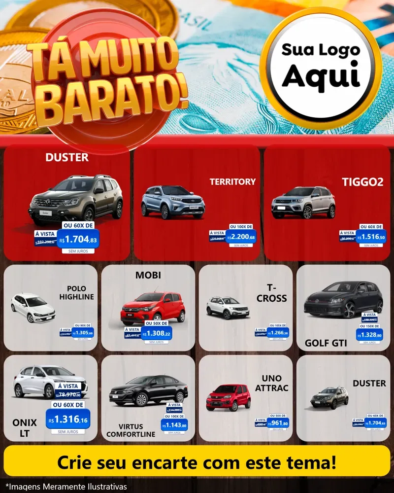 Modelo de Rede Social para Feed Instagram com o tema Está Muito Barato para Concessionaria de Carros