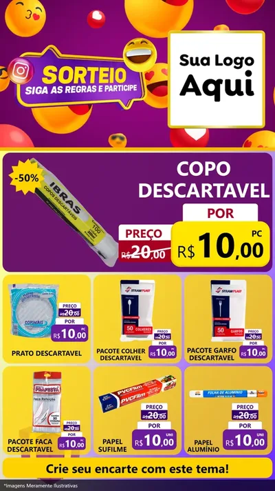 Modelo de Rede Social para Stories com o tema Sorteio para Embalagens