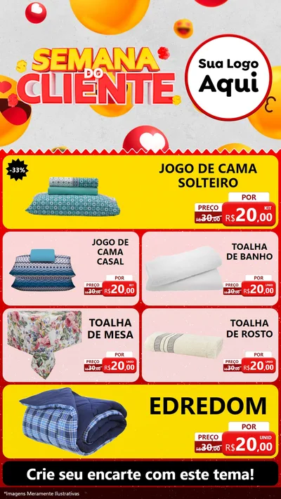 Modelo de TV para TV Vertical com o tema Semana do Cliente para Cama, Mesa e Banho