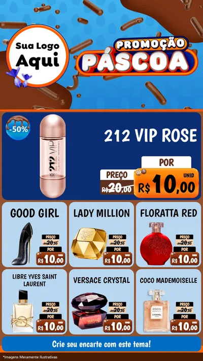 Modelo de Rede Social para Stories com o tema Promoção Páscoa para Perfumes