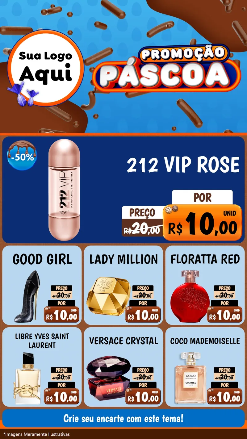 Modelo de Rede Social para Stories com o tema Promoção Páscoa para Perfumes