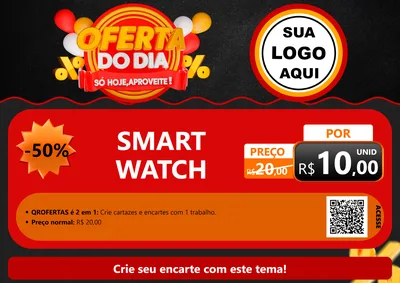 Modelo de Cartaz para Cartaz A4 Horizontal com o tema Oferta do Dia - Só hoje, Aproveite! para Informática