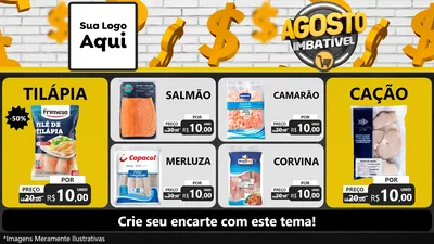 Modelo de TV para TV Horizontal com o tema Agosto imbatível para Peixaria