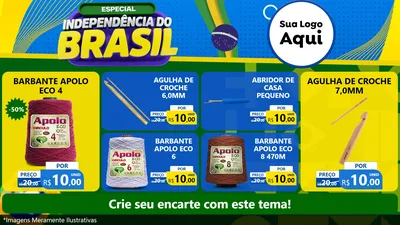 Modelo de TV para TV Horizontal com o tema Especial Independência do Brasil para Armarinho e Aviamentos