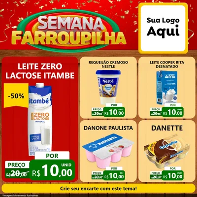 Modelo de Rede Social para Feed Facebook com o tema Semana Farroupilha para Frios e Laticínios