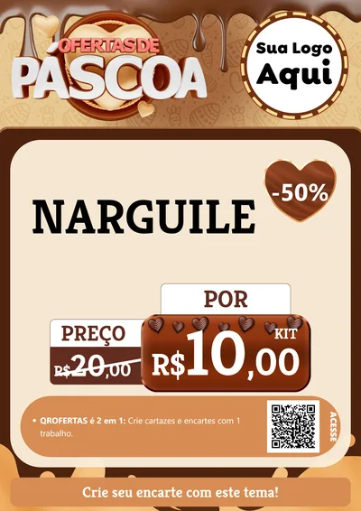 Modelo de Cartaz para Cartaz A4 Vertical com o tema Ofertas de Páscoa para Tabacaria