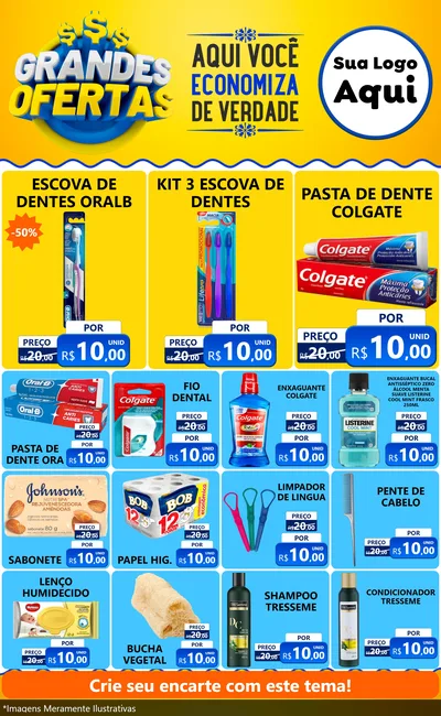 Modelo de Encarte para Encarte Grande com o tema Grandes Ofertas para Higiene Pessoal